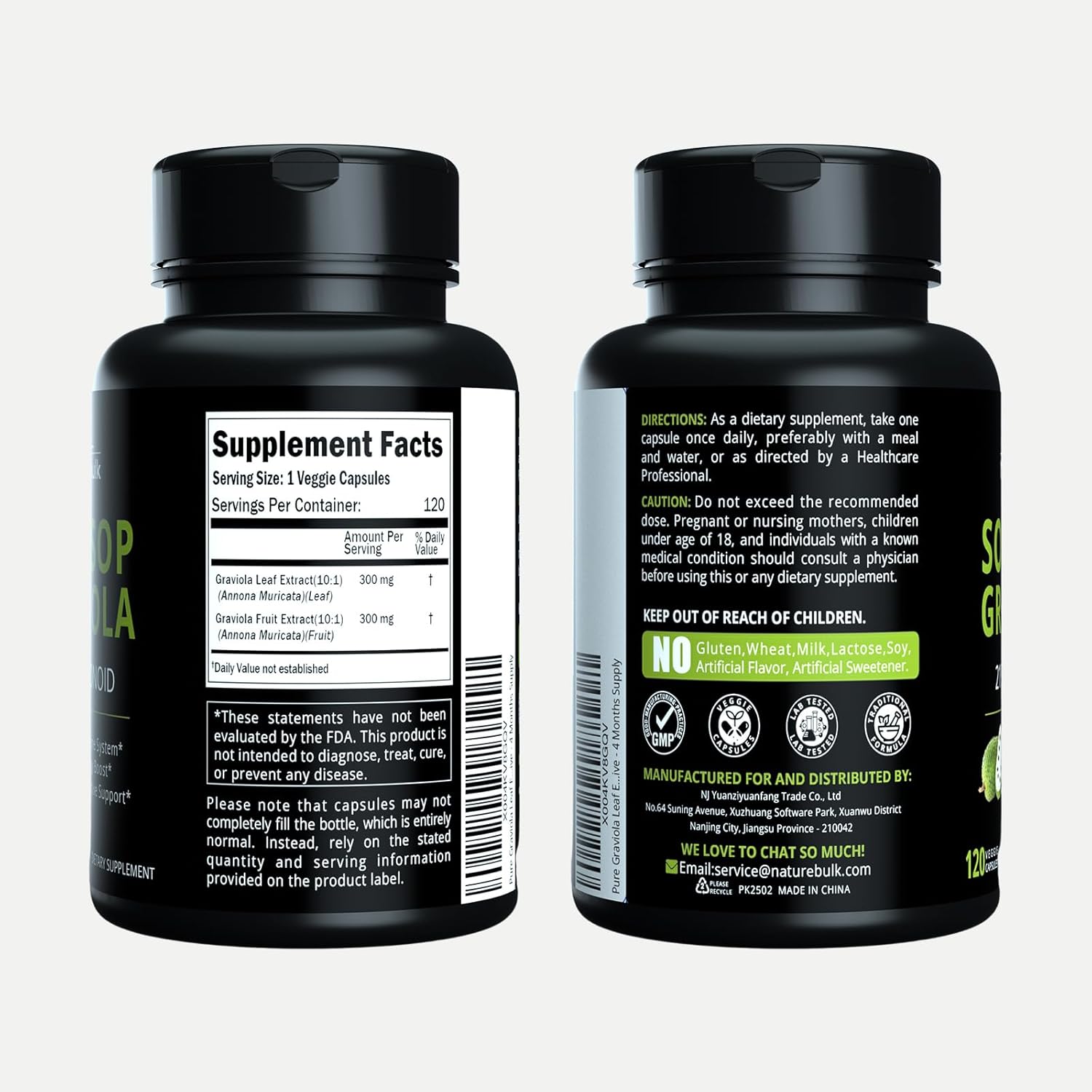 Graviola Capsules Pure Leaf Extract, 100% Natural, Pure 600mg per Serving, Daily Support for Immune, Digestive - 4 Months Supply - Image 6