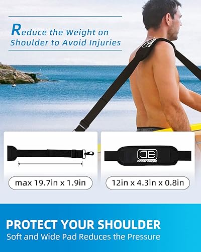 Miniatura 6 de OCEANBROAD SUP - Correa de transporte para kayak, correa de hombro ajustable con clips, nueva versión para tabla de remo, canoa, tabla de surf,