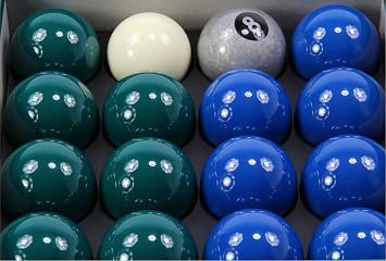 Aramith EXCLUSIVE Premier SILVER 8 BALL Edition GREEN & BLUE Pool Balls