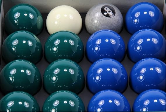 Aramith EXCLUSIVE Premier SILVER 8 BALL Edition GREEN & BLUE Pool Balls