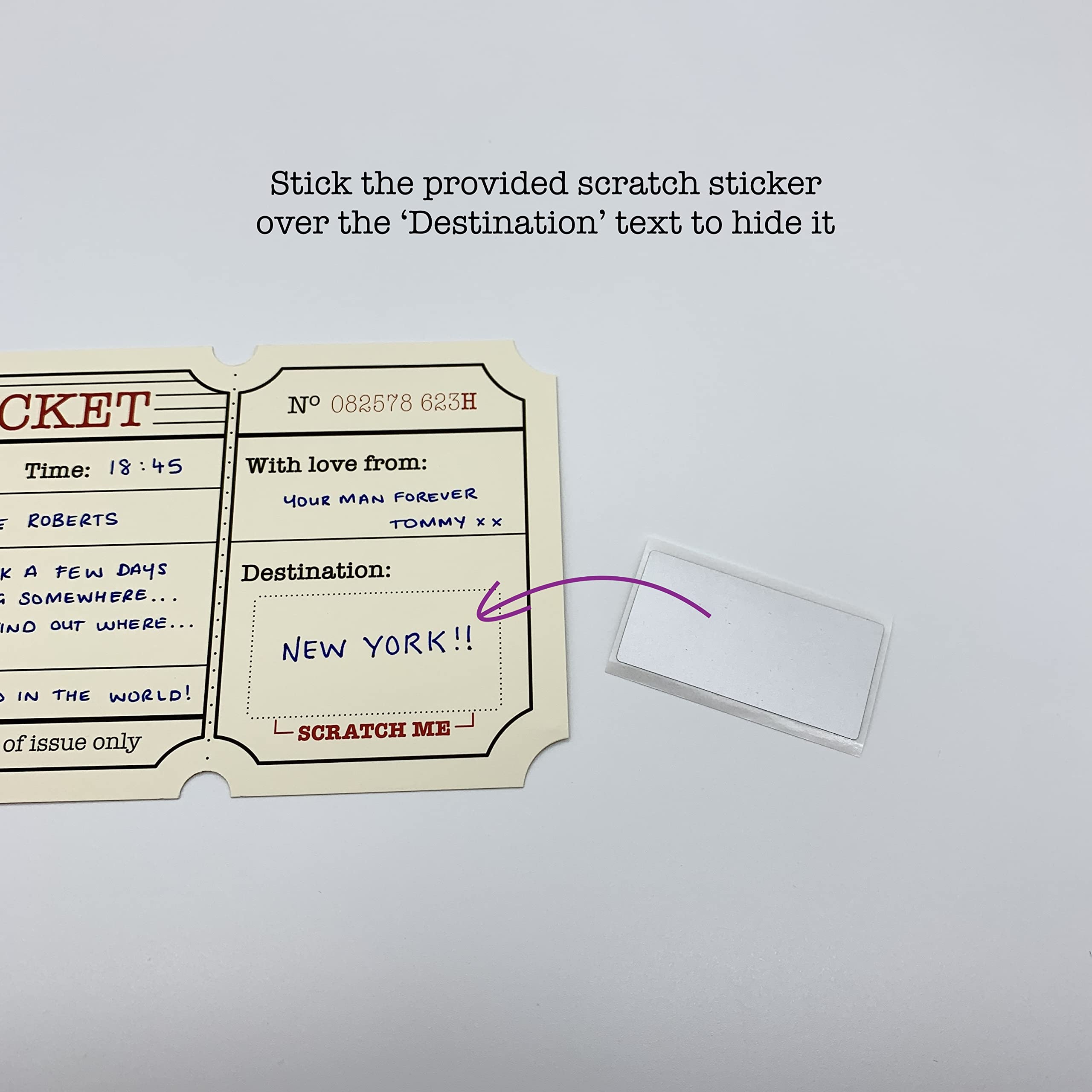 DIY Ivory Travel Ticket Holiday Surprise Card - Image 3
