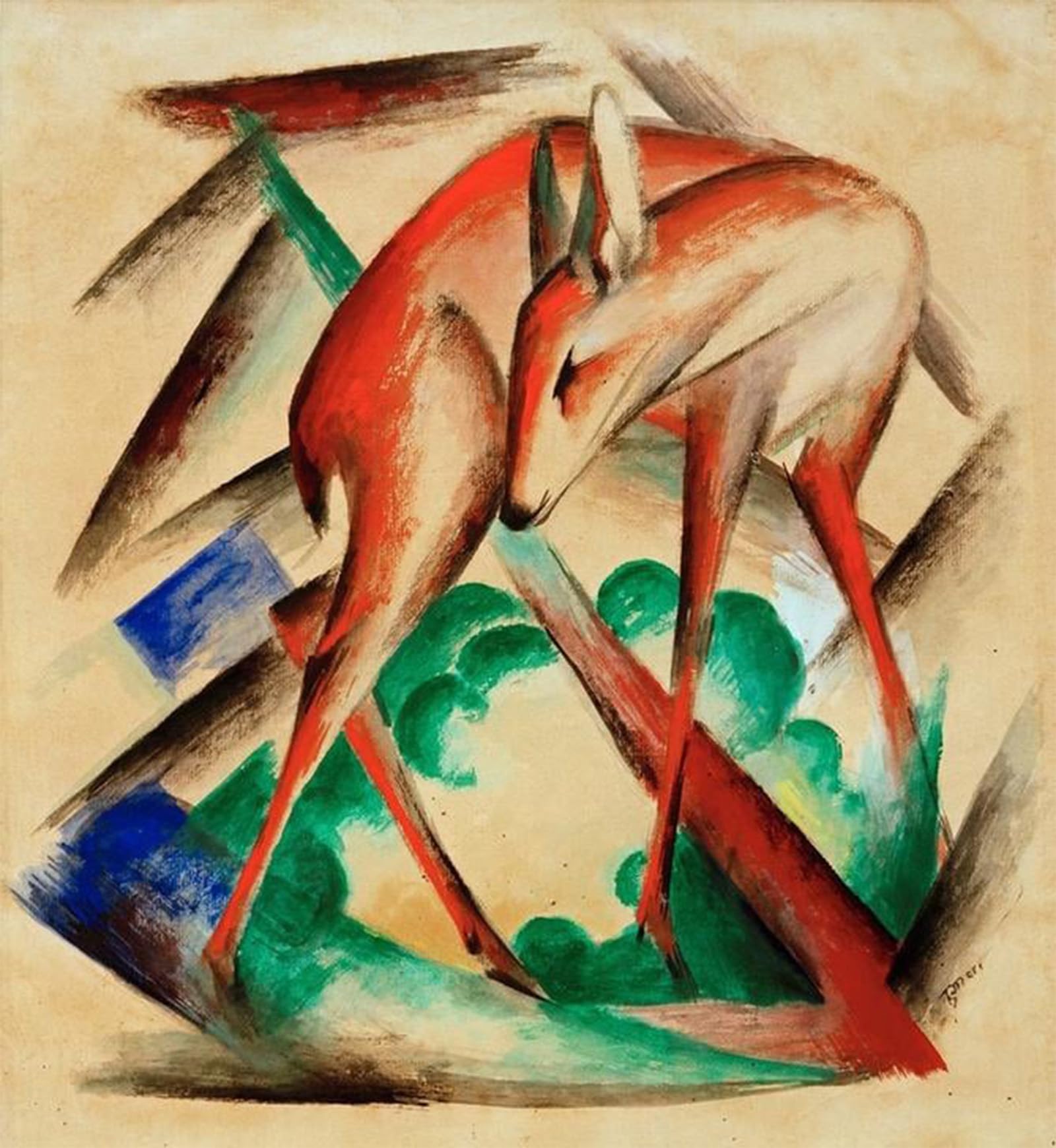 Tableau Toile Chevreuil Marc Peinture Décorative Murale 60x90 - 5