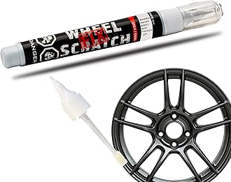 Wheel Scratch Fix® Anthracite Rim Touch Up Paint, Alloy Wheel Scratch Repair, Curb Rash Repair, Wheel Touch Up Paint Pen, Rim Scratch Remover, (Universal Anthracite Wheel Paint (Pen Only))
