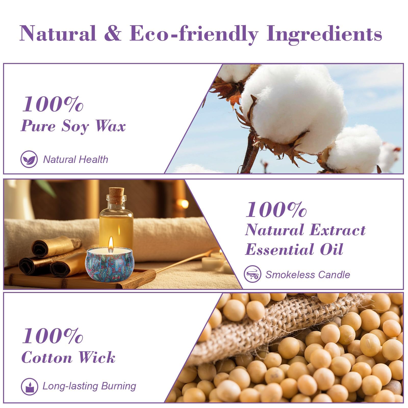 Set 18 Candele Profumate Cera Di Soia | 18 Fragranze Diverse | Regalo Con Biglietto | Per Aromaterapia E Casa - Foto 2