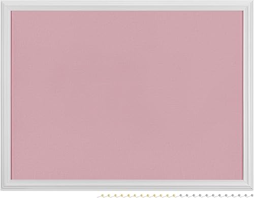 Miniatura 7 de Navaris Tablero de anuncios de tela enmarcada  18 x 24 pulgadas, organizador de joyas de felpa para pared, tablero de notas de memoria, rosa con