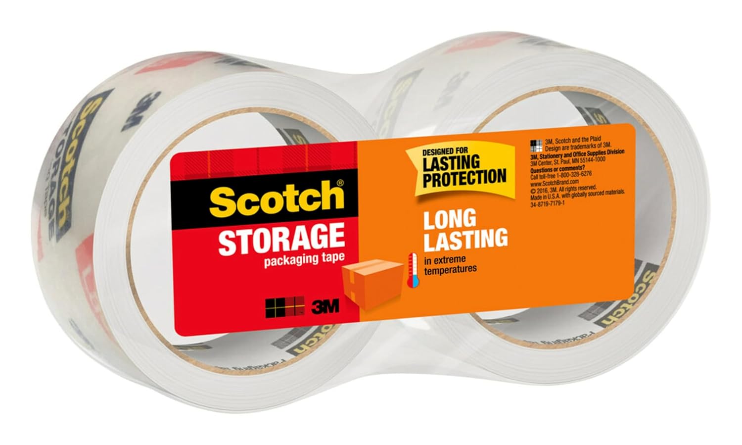 Scotch Long Lasting Storage Packing Tape (2 Rolls) Thumbnail