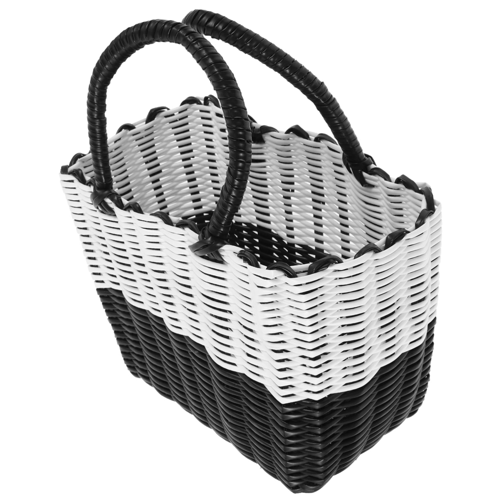 OFFSCH Picnic Basket Handheld Woven Basket Kitchen Egg Basket Grain Storage Basket Fruits Picking Basket Handle Design Woven Basket Woven Basket with Handle Basket for Garden Egg Holder