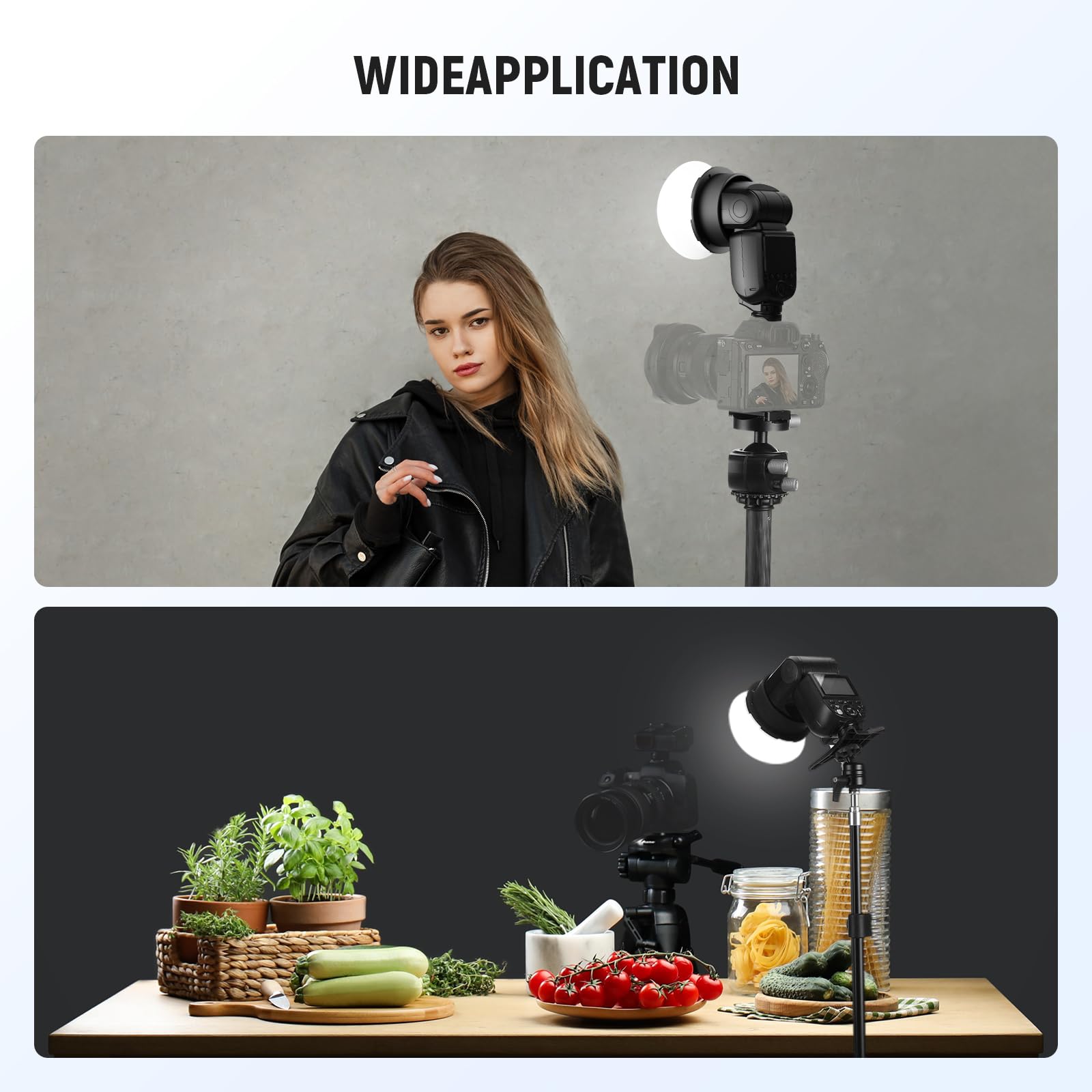 NEEWER Adaptateur magnétique pour Flash Rond, Support de Montage magnétique en Silicone, diffuseur de lumière Compatible avec Godox V1/V1 Pro, NEEWER Q120 Z2 Q120 Series, tête Ronde Speedlight, CRS13