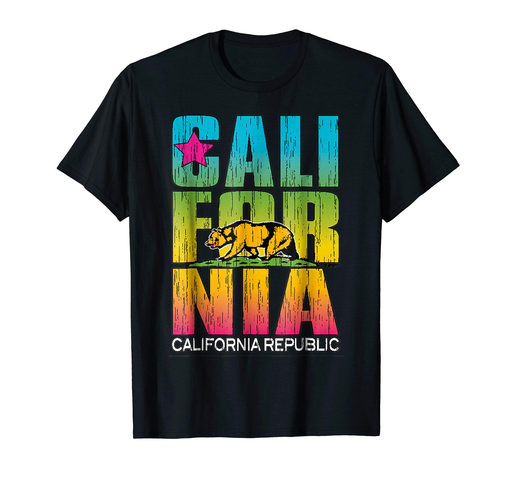 VISHTEACalifornia Republic T-shirt Cali Life Tee Bear Cali Flag T-Shirt