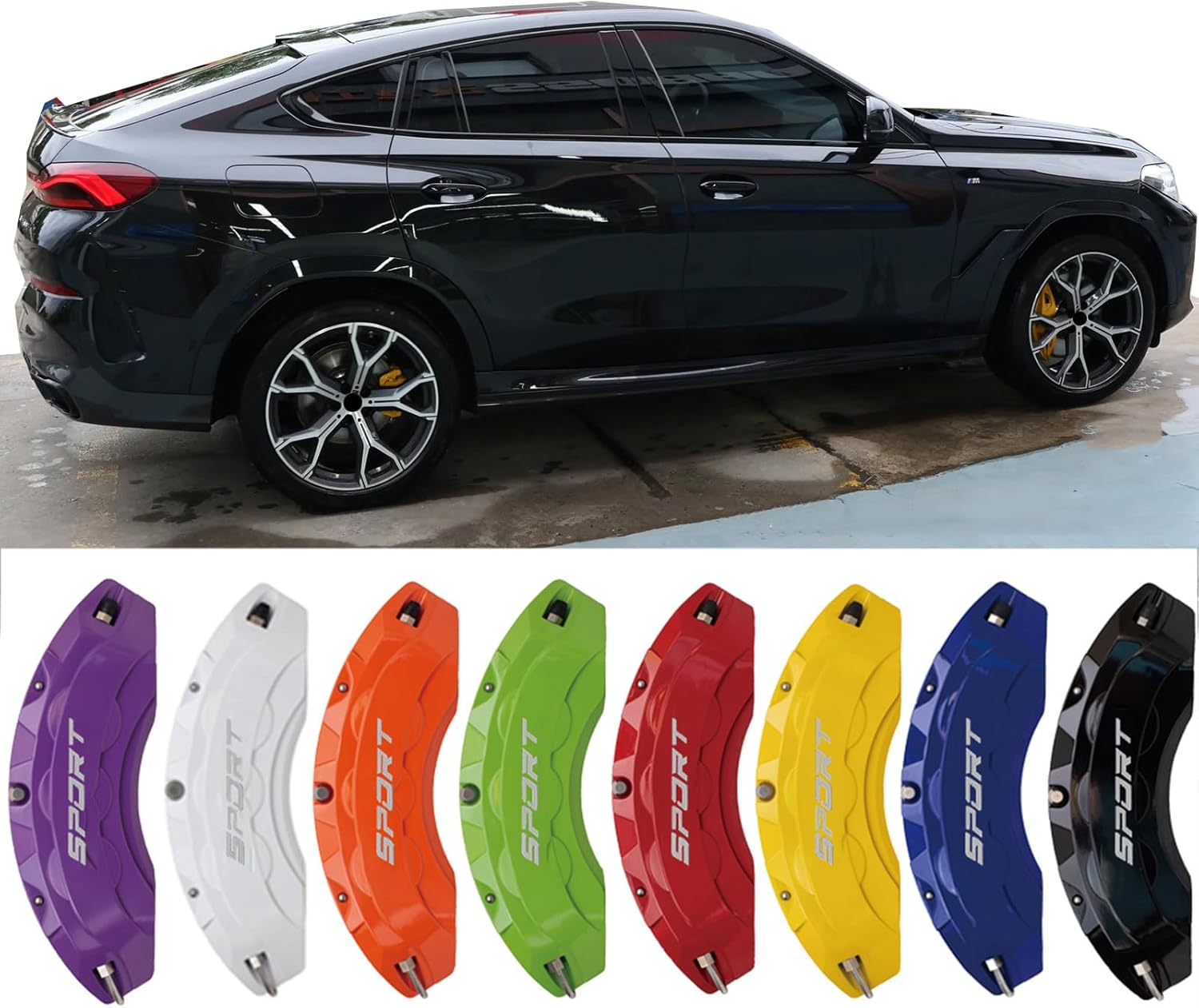 4pc Brake Caliper Covers Compatible Front Rear 18/19/20/21/22 Wheel Size for BMW X6 Accessories (Blue)
