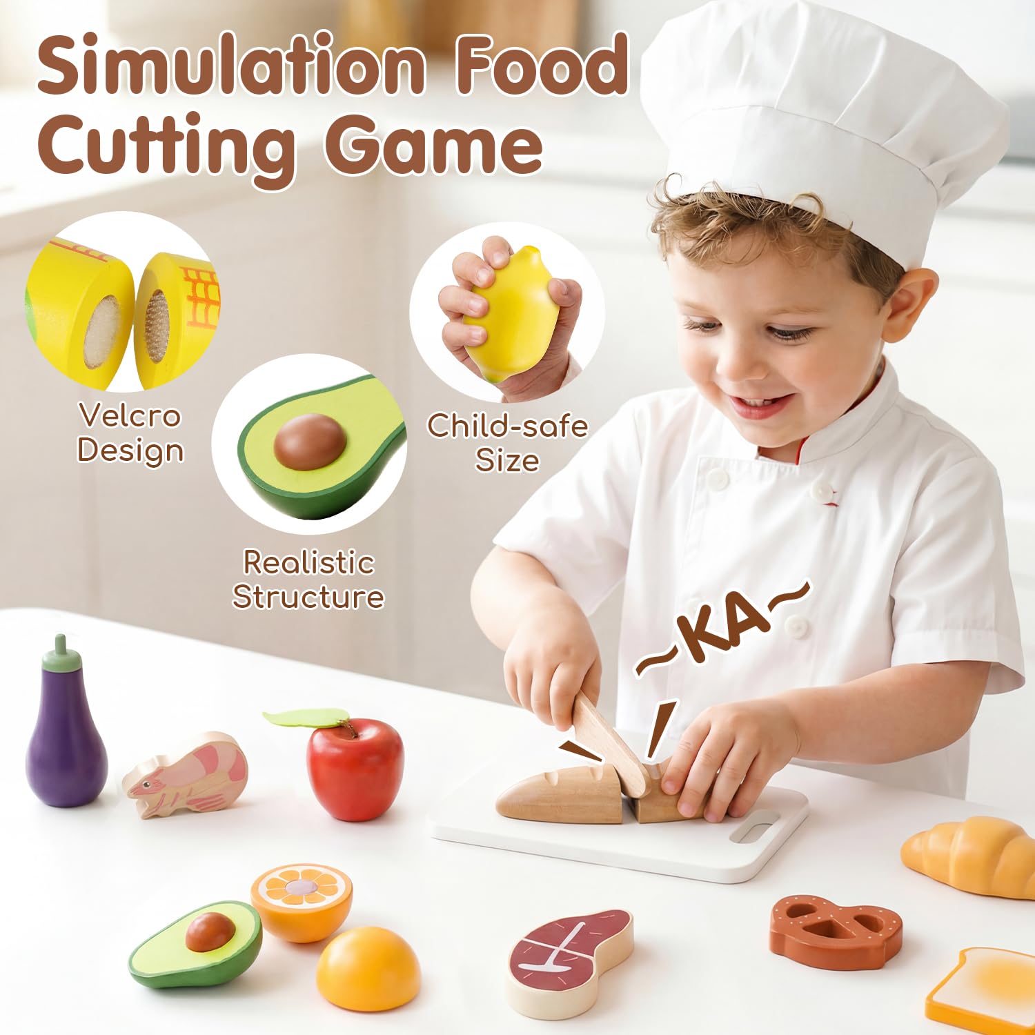 Lehoo Castle Kinderküche Zubehör, Kaufladen Zubehör Holz, Spielküche Zubehör, Spielzeug ab 3 Jahre, Kaufmannsladen Zubehör, Holzspielzeug, Mädchen Geschenke 3 Jahre