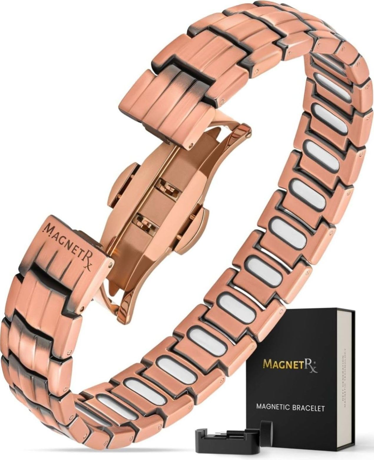 MagnetRX®, Braccialetto magnetico in rame, efficace braccialetto in rame puro per uomini e donne, bracciale magnetico regolabile in rame
