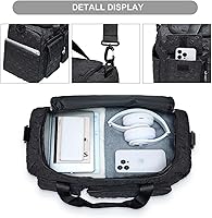 Vista 279 de Pequeña bolsa de gimnasio para mujer, bolsa de viaje con compartimento para zapatos