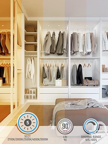 Miniatura 9 de TORCHSTAR 5CCT - Luz LED empotrable con cardán de 2 pulgadas con caja de conexiones, deflector profundo antirreflejo, 8 W CRI90 regulable giratorio