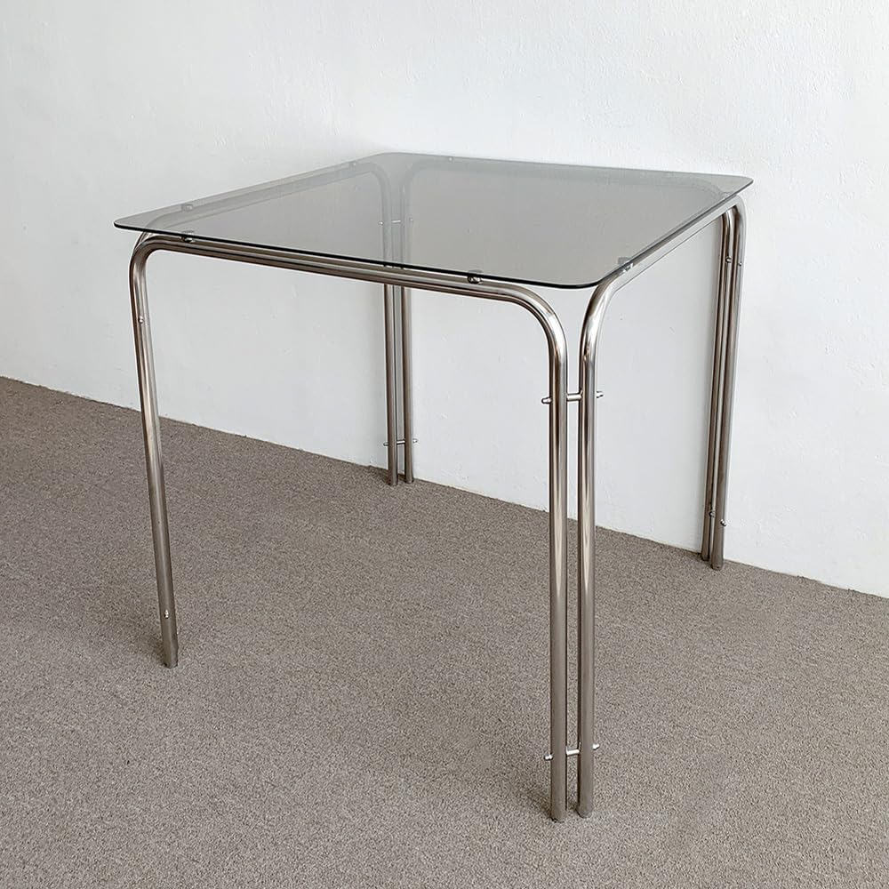 Amazon｜VAMIR バミル ステンレス四角テーブル 強化ガラス 変形