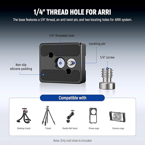 Miniatura 10 de NEEWER Paquete de 2 adaptadores de montaje de zapata fría con tornillos de 14 pulgadas para micrófono de monitor de luz LED flash, soporte de zapato