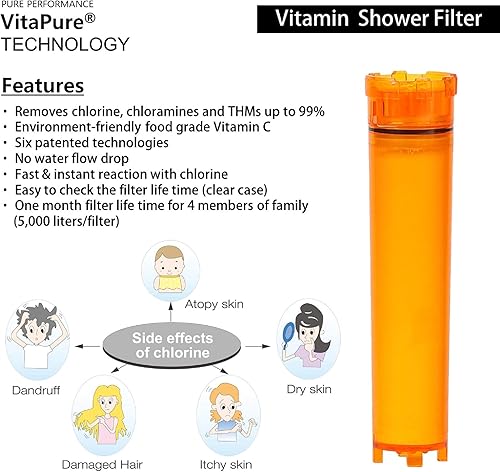 Miniatura 5 de VCF-50V Filtro de ducha en línea ultra compacto de vitamina C también conocido como SUF-50V