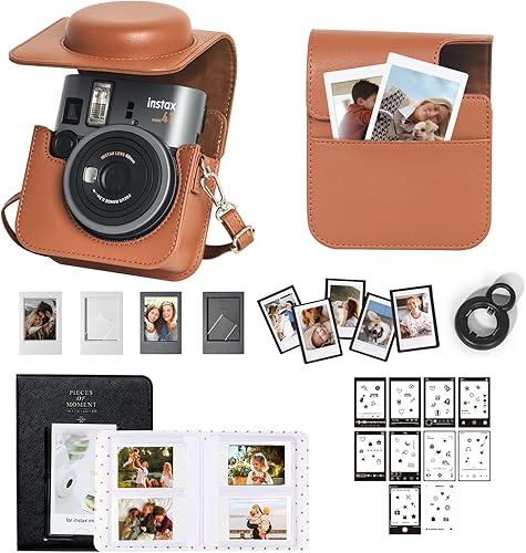Miniatura 11 de WOGOZAN Mini 41 Funda protectora para cámara instantánea Fujifilm Instax Mini 41, funda de cuero PU retro para cámara Mini 41 con álbum de fotos
