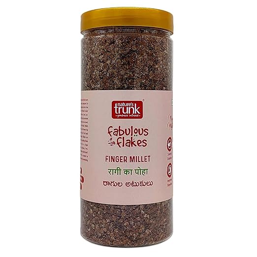 Nature's Trunk�Finger Millet Flakes(Ragi Flakes) | Rich in Fiber, Gluten Free & Nutrients | Nachni Flakes | Mandua Flakes | Kurakkan Flakes | Cereal Flakes | Rain Fed Crop - 450G