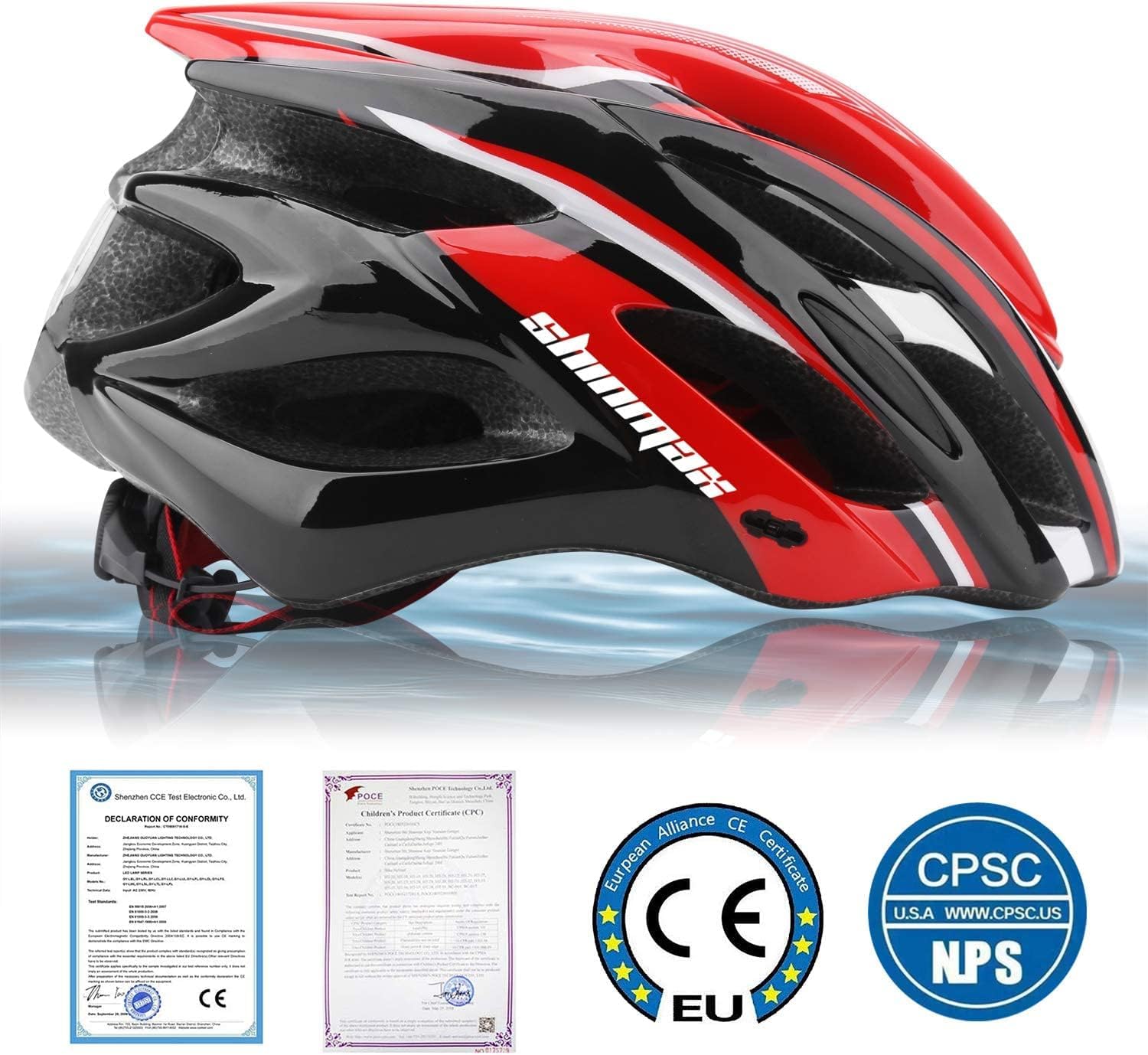 Casco Shinmax Bicicleta Adulto MTB con Luz y Visera Certificado CE Ligero Ajustable para Ciclismo y Skateboard
