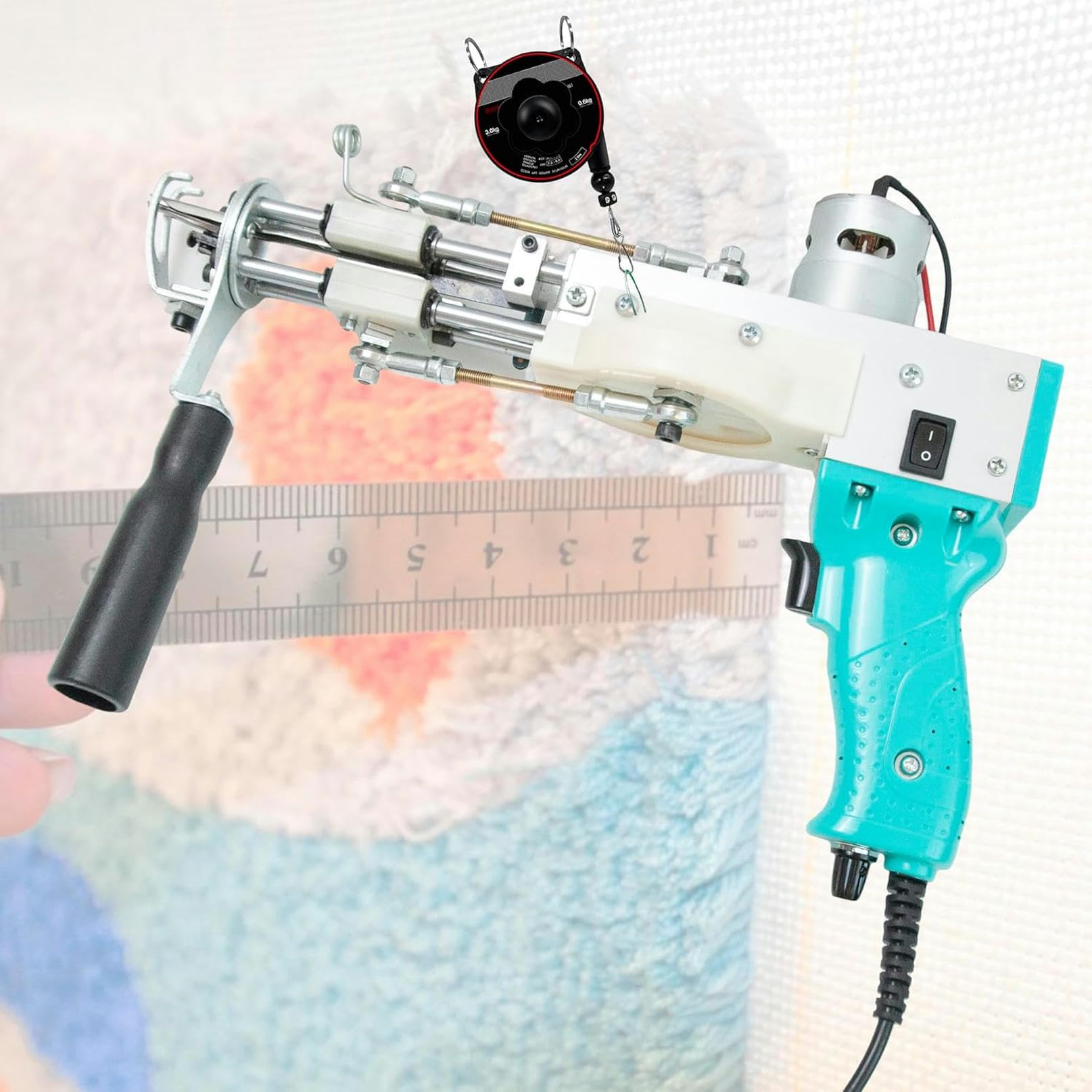Pistola per tufting Manuale per l'industria dei tappeti, Altezza del Pelo Regolabile da 8 a 16 mm, Ideale per Gli Amanti dell'artigianato e dell'Arte, Include Accessori per Sospensione