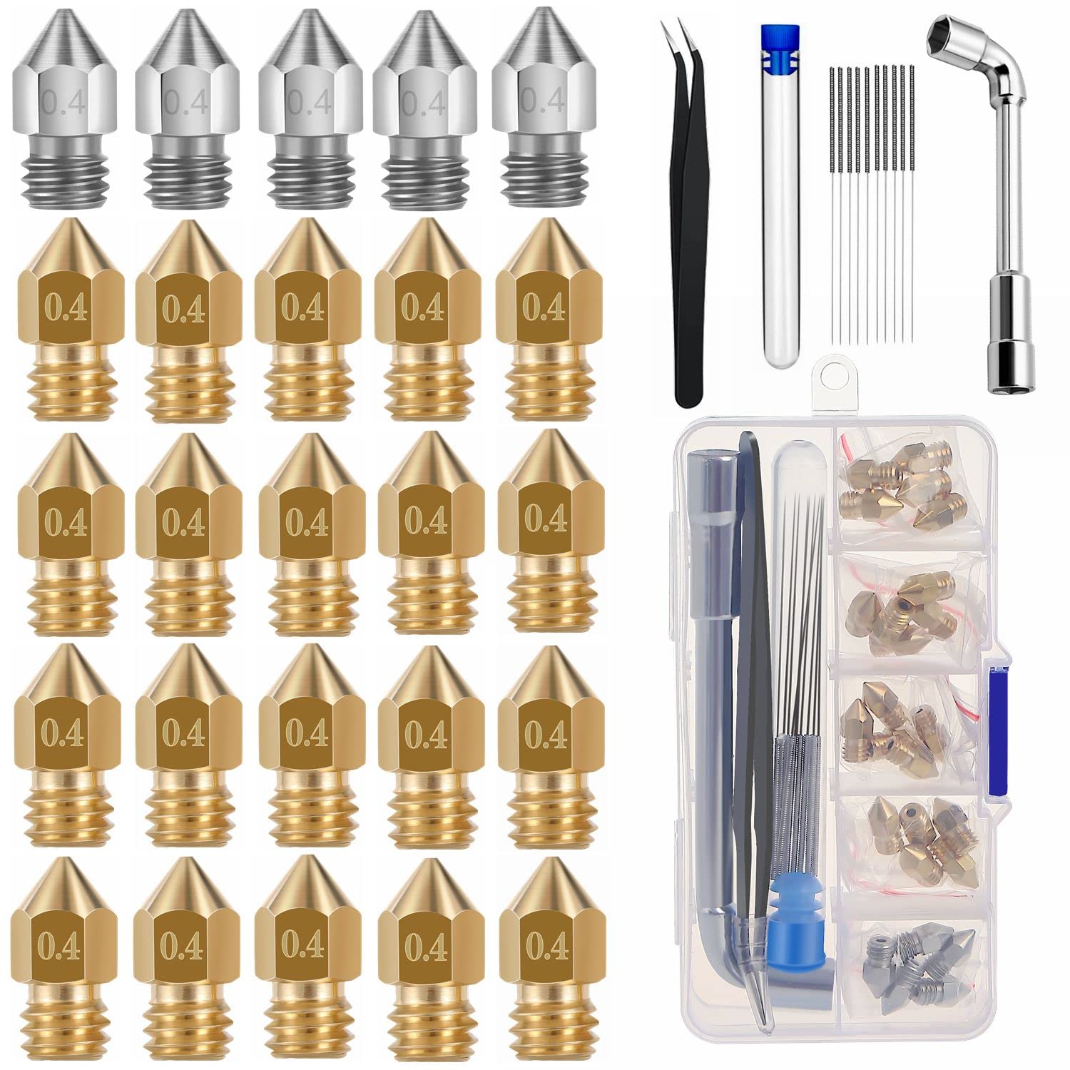 Kit De Buses D'Imprimante 3D 41 PièCes Pour Ender 3 V2 CR10 Ender 5 Pro, Bloc Chauffant De Buse En Acier Trempé MK8 - Informatique