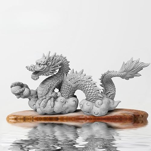 Miniatura 4 de Saim Estatua de dragón de acuario, adornos de resina, decoración de pecera asiática, adorno de acuario tallado a mano para pecera, decoración del