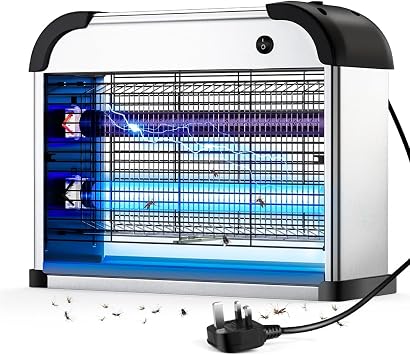 Fly Zapper Indoor UK, 3500V 20W UV Bug Zapper for Home Indoor UK Plug | Electric Fly Catcher 365-395nm UV light, removable easy-clean tray, child-safe, for home kitchen bedroom office