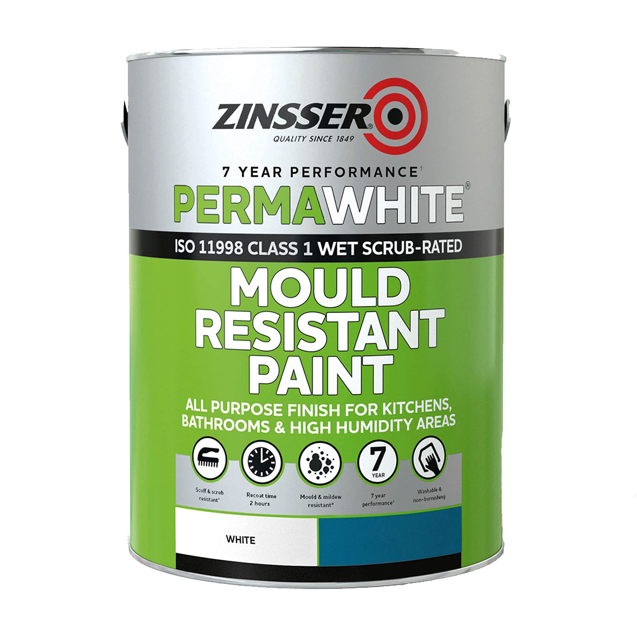 Zinsser ZN7050001A1 Perma-White Interior Water-Based Satin 5 Litre