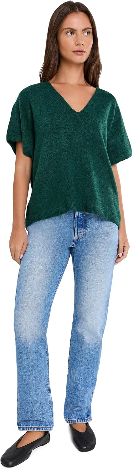 Vince Camuto V-Neck Short Sleeve Boxy Top