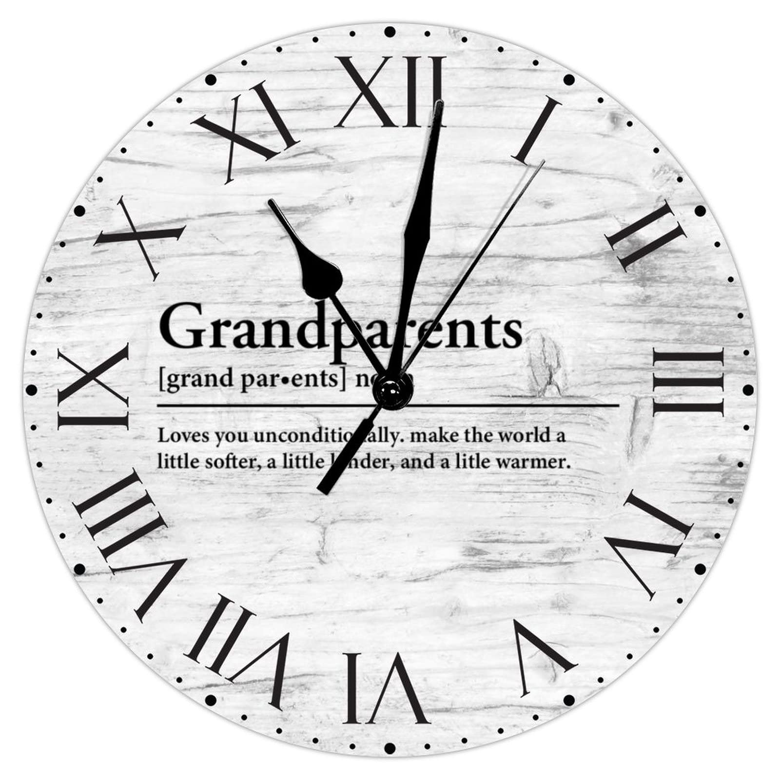Horloge murale ronde en PVC Grandparents 30,5 cm à piles pour bureau