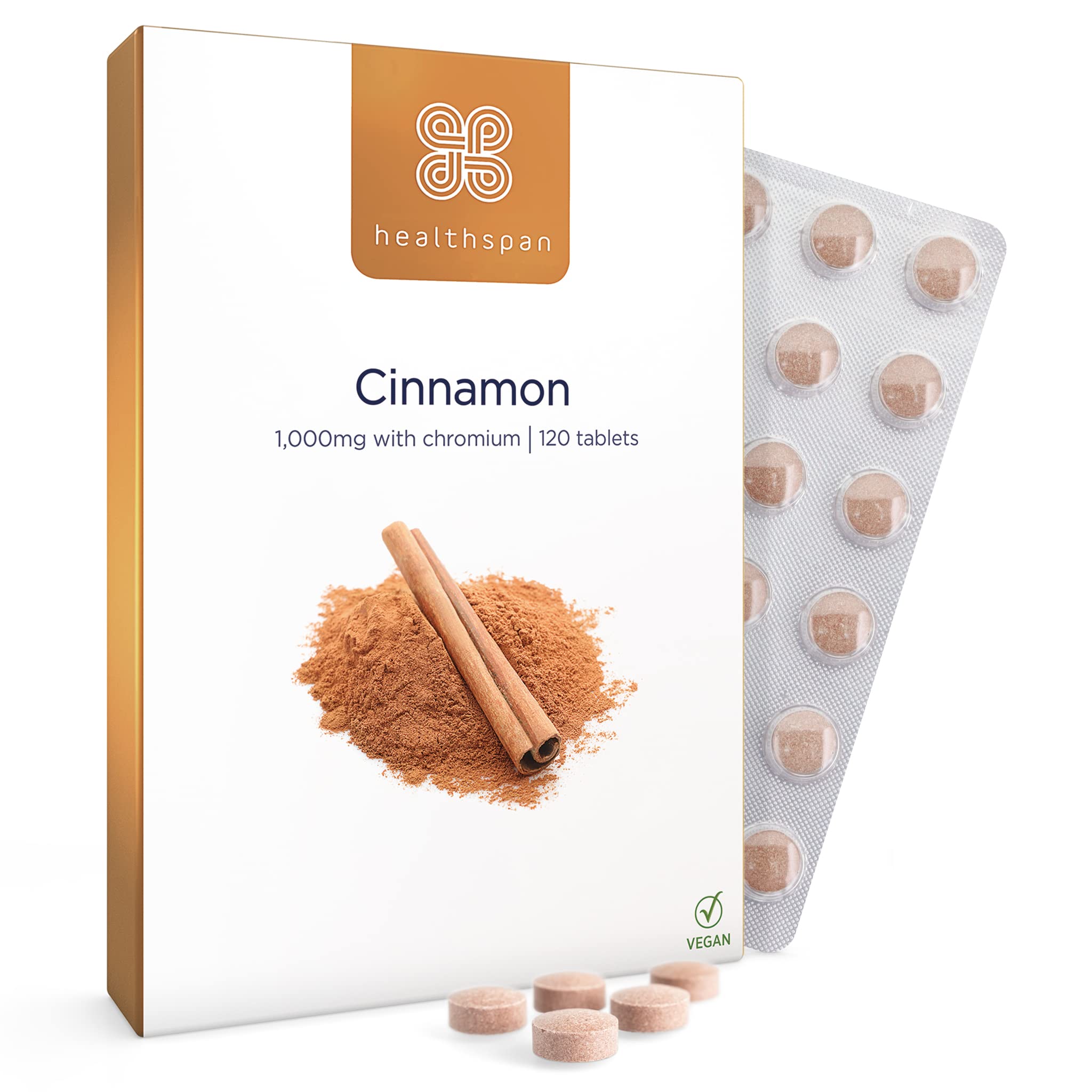 Cinnamon 1,000mg (120 Tablets) | Supports Metabolism | Added Chromium to Maintain Blood Sugar Levels | Inspired by Ayurvedic Culture & Chinese Herbal Medicines | Vegan