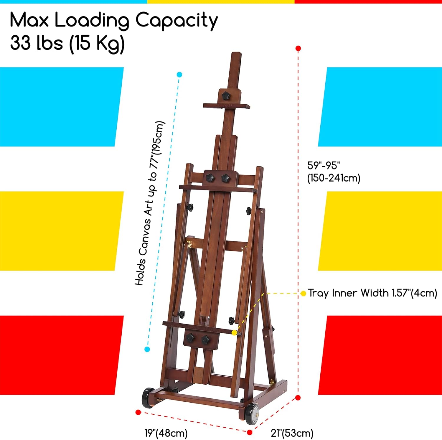 MEEDEN Easel dimensions and maximum loading capacity