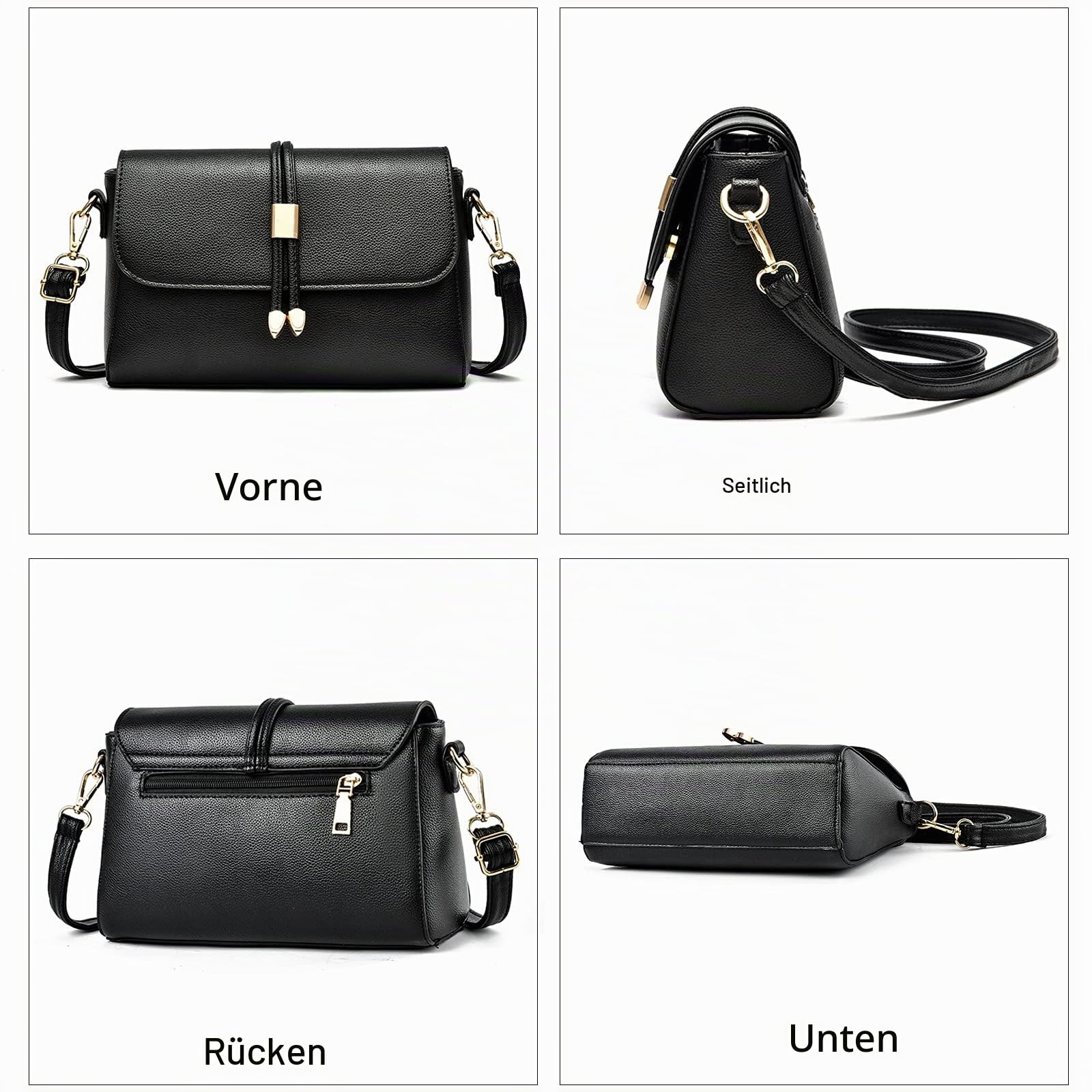 FANDARE Elegant Umhängetasche Damen Schultertasche Frauen Crossbody Bag Damentasche Schulterriemen Frauen Abendtasche Citytasche Reise Handtasche Wasserdicht PU Leder