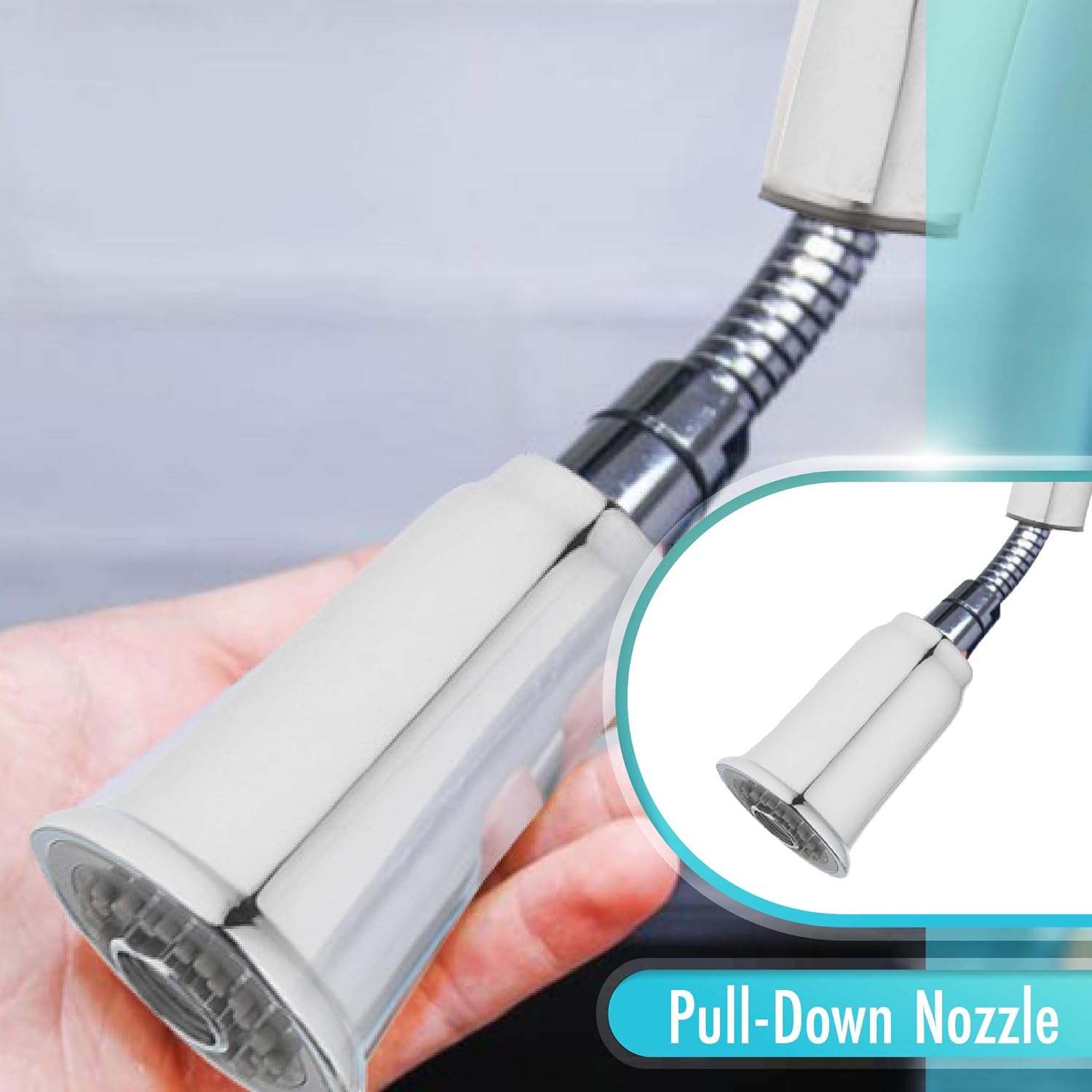 Aqua Vista H70K-51D-AV-CH Kitchen Sink Faucet, High Arc Pull-Down Polished Chrome
