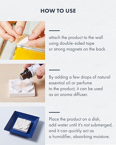 Miniatura 6 de CRECEN Air Healing K-Flowers - Juego de 4 azulejos cuadrados de cerámica, 1 juego, hermosos azulejos de cerámica natural purificadores de aire,