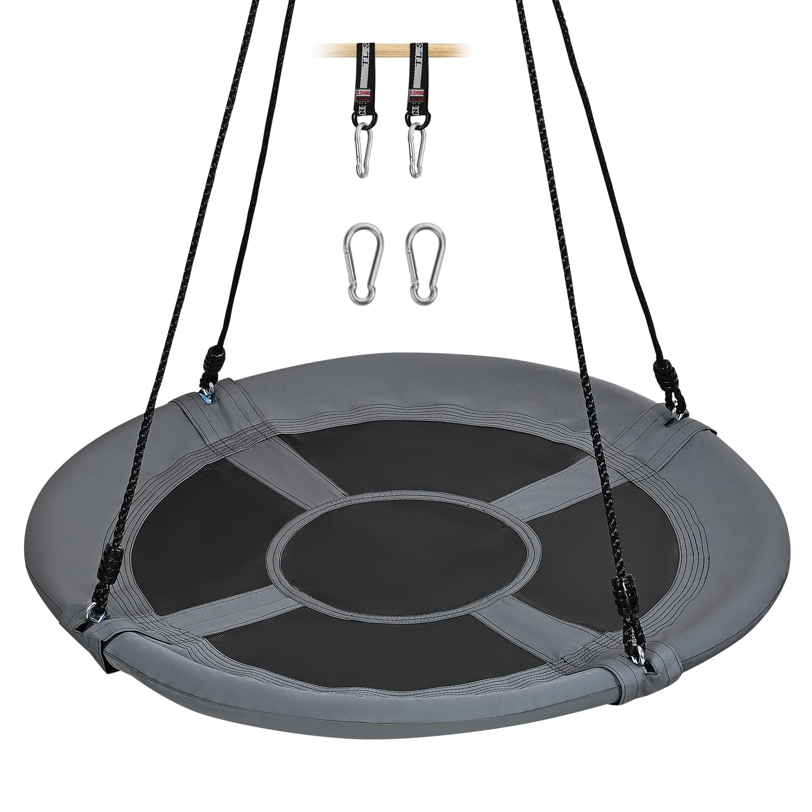 Columpio nido de 120 cm de diámetro, columpio ajustable en altura, para exterior e interior, soporta hasta 120 kg