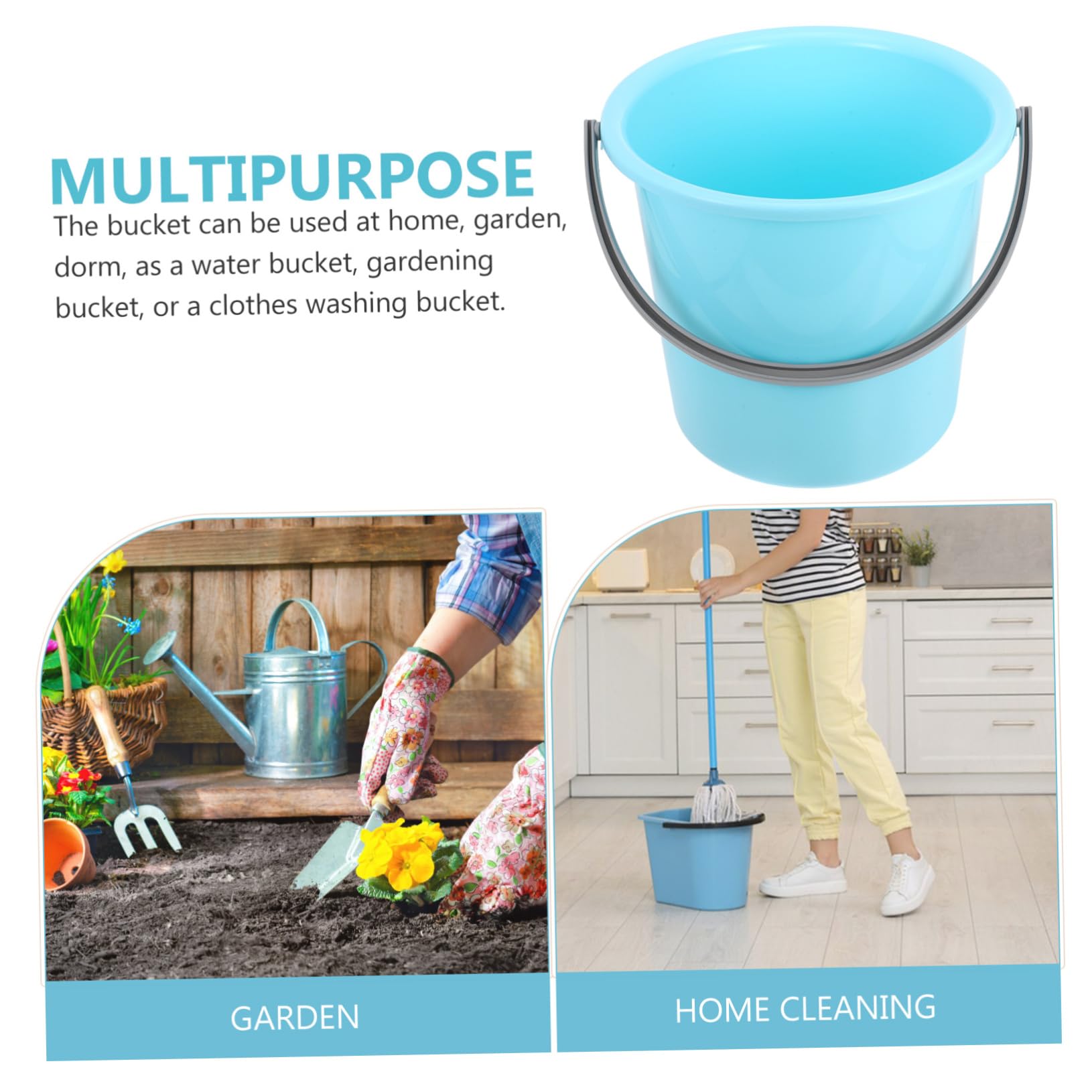 Seau en Plastique Carré pour Eau et Glace, Grosse Capacité, Portable