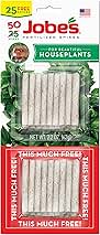 Jobe's Plant Food Fertilizer Spikes, Easy Plant Care for All Indoor Flower and Foliage Houseplants, 50 Count