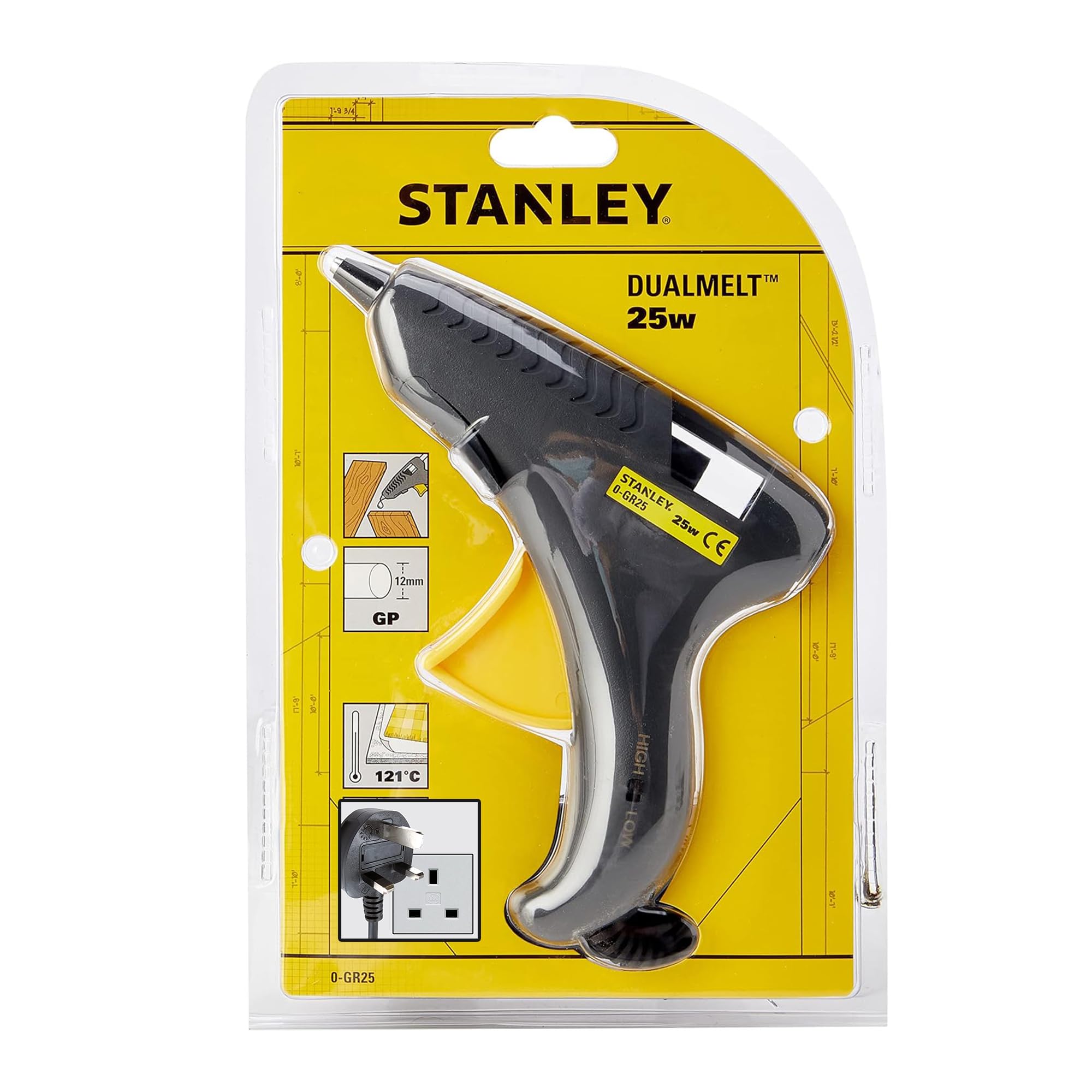 Stanley Hot Glue Gun Trigger Feed Dual Melt, Heavy Duty, Multipurpose, 40 Watts, Heats up quickly and bonds within 60 seconds