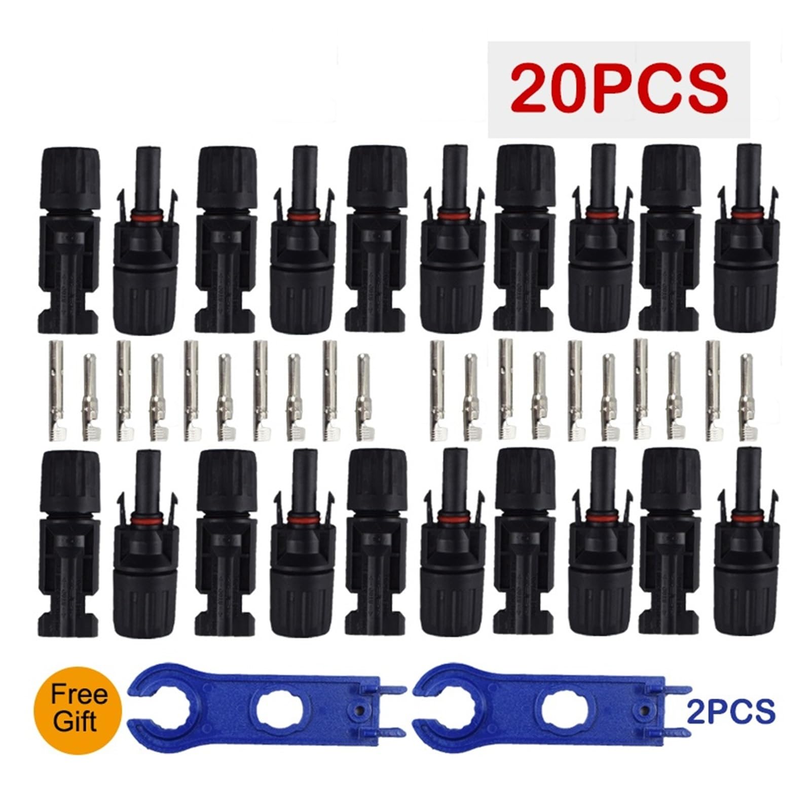 solar stecker 200/100/40/20/10/5 Pcs DC Solar Stecker 1000V30A Panel Stecker IP67 Anschlüsse Kit for PV/MC Kabel 2.5/4/6mm2(20pcs-10pairs)