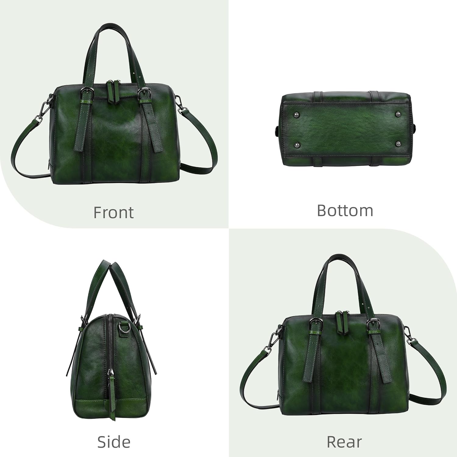 Iswee Genuine Leather Purses for Women Designer Hobo Crossbody Bag Satchel Handbags Top Handle Purses for Travel - Image 7