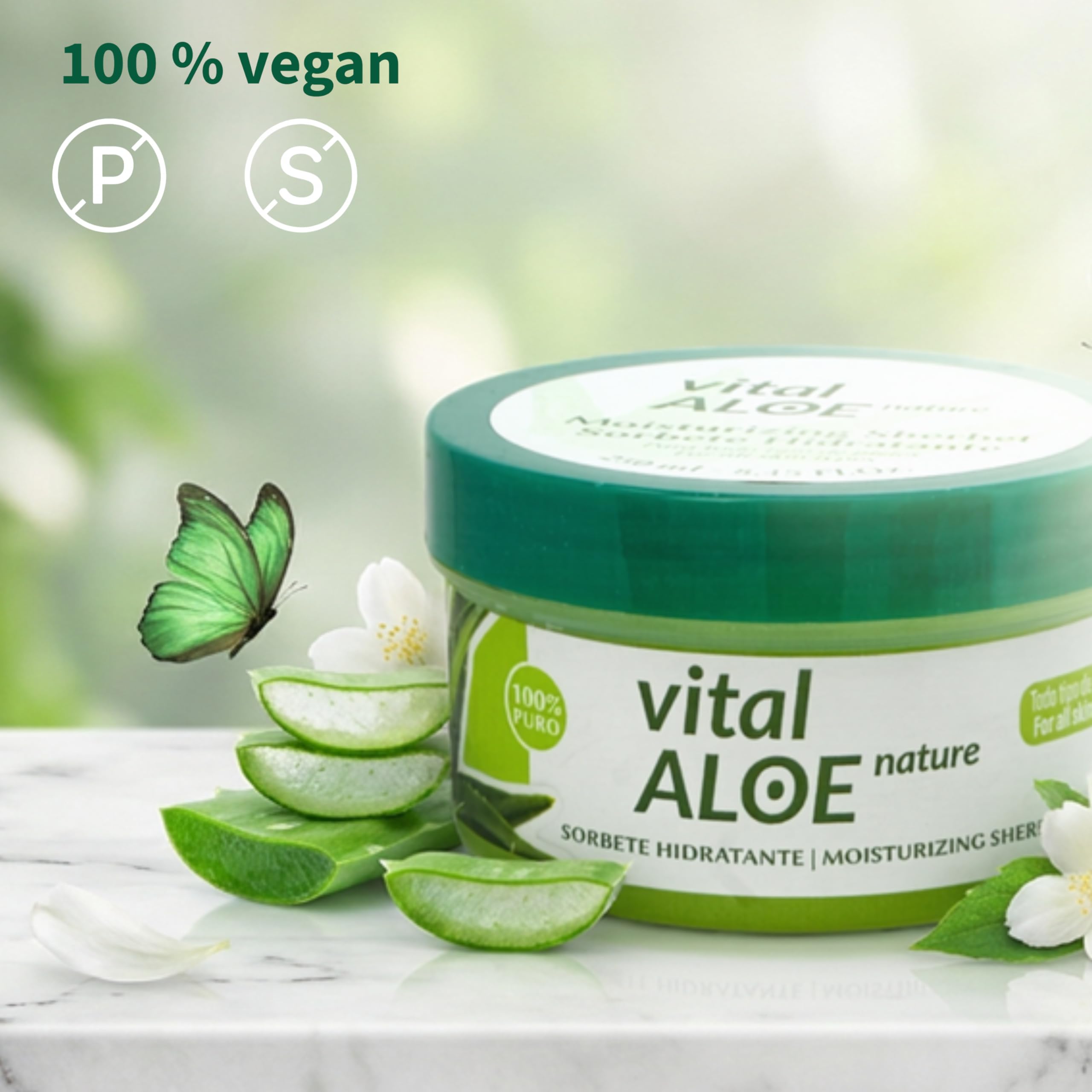Aloe Vera Feuchtigkeitssorbet 5x250 ml | Creme-Gel für Gesicht und Körper mit Bio-Aloe Vera | Leichte Erfrischende Textur | After Sun und Nach der Haarentfernung | Vegan, Ohne Parabene und Silikone