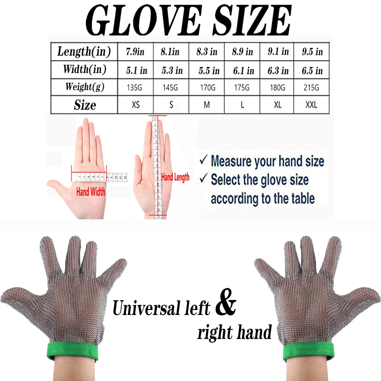 Guantes de Trabajo Anticorte 2 Guantes Resistentes A Cortes For Hombres Y Mujeres, Guantes De Mandolina Resistentes Al Desgaste Con Muñequera Ajustable(L)