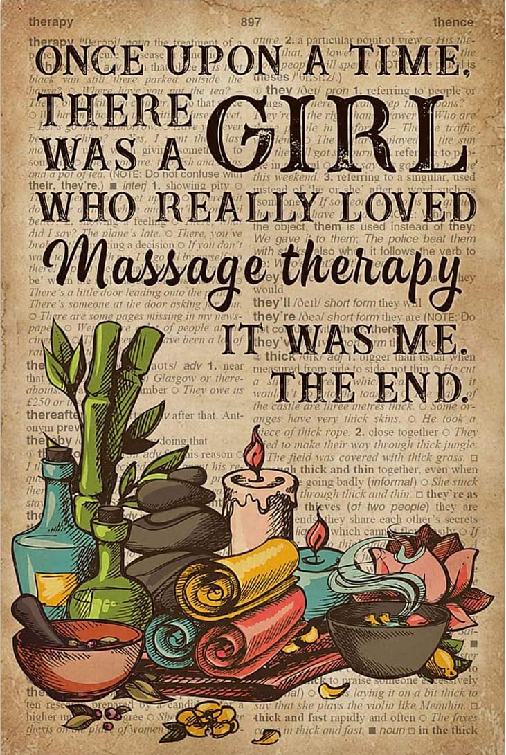 HOUVSSEN Tin Sign - Healing Hand Massage Therapist Vintage Poster - Poster Wall Art Sign - Vintage Wall Decor Sign - Living Room, Bedroom, Office, Cave - Vintage Metal Tin Sign Plaque Home Decor