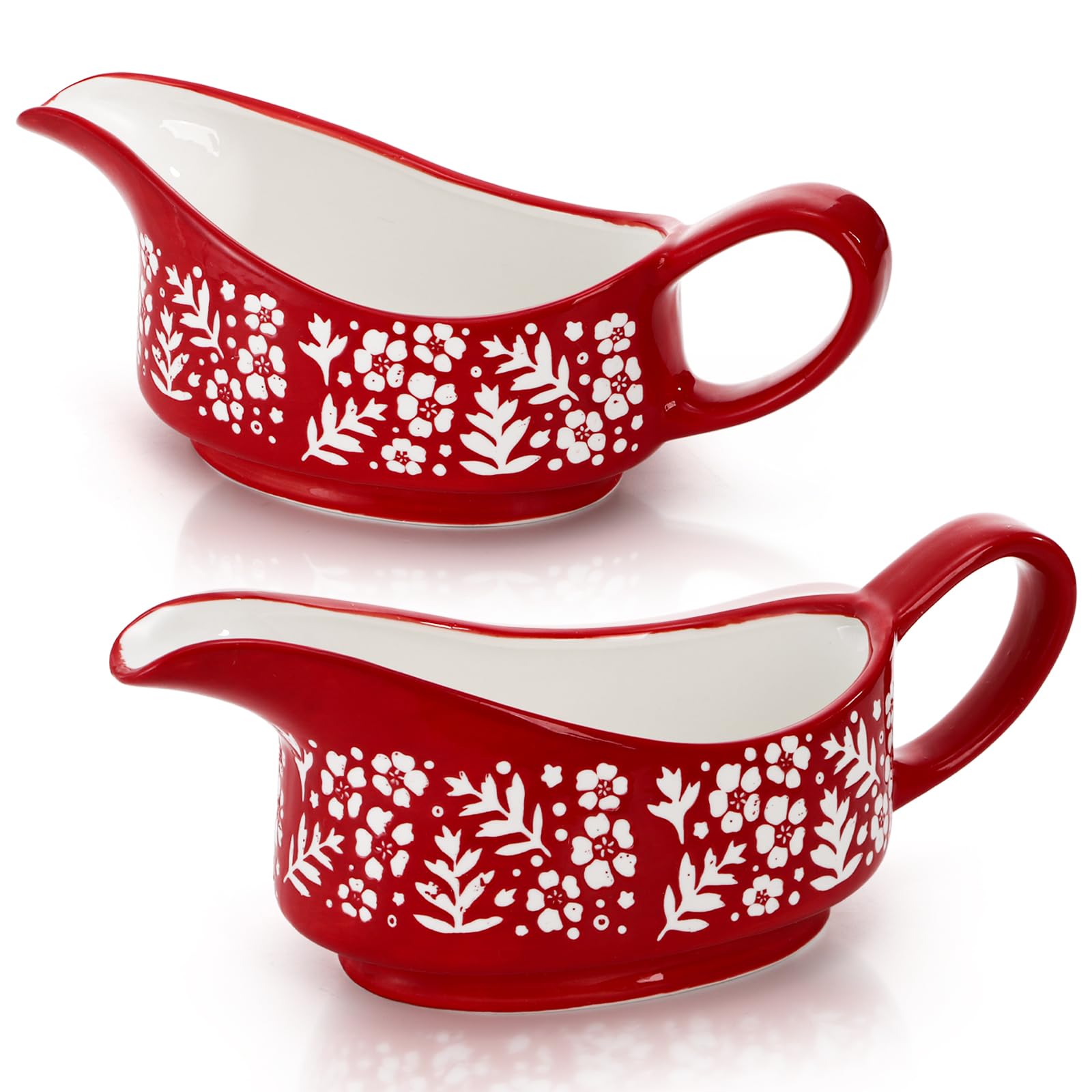 Amazon.com | ZOOFOX 2 Pack 17oz Gravy Boat, Ceramic Sauce Boat