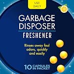Glisten Garbage Disposer Freshener, Sink Disposal Odor Eliminator, Quick and Easy-to-Use, Lemon Scent, 10 Capsules