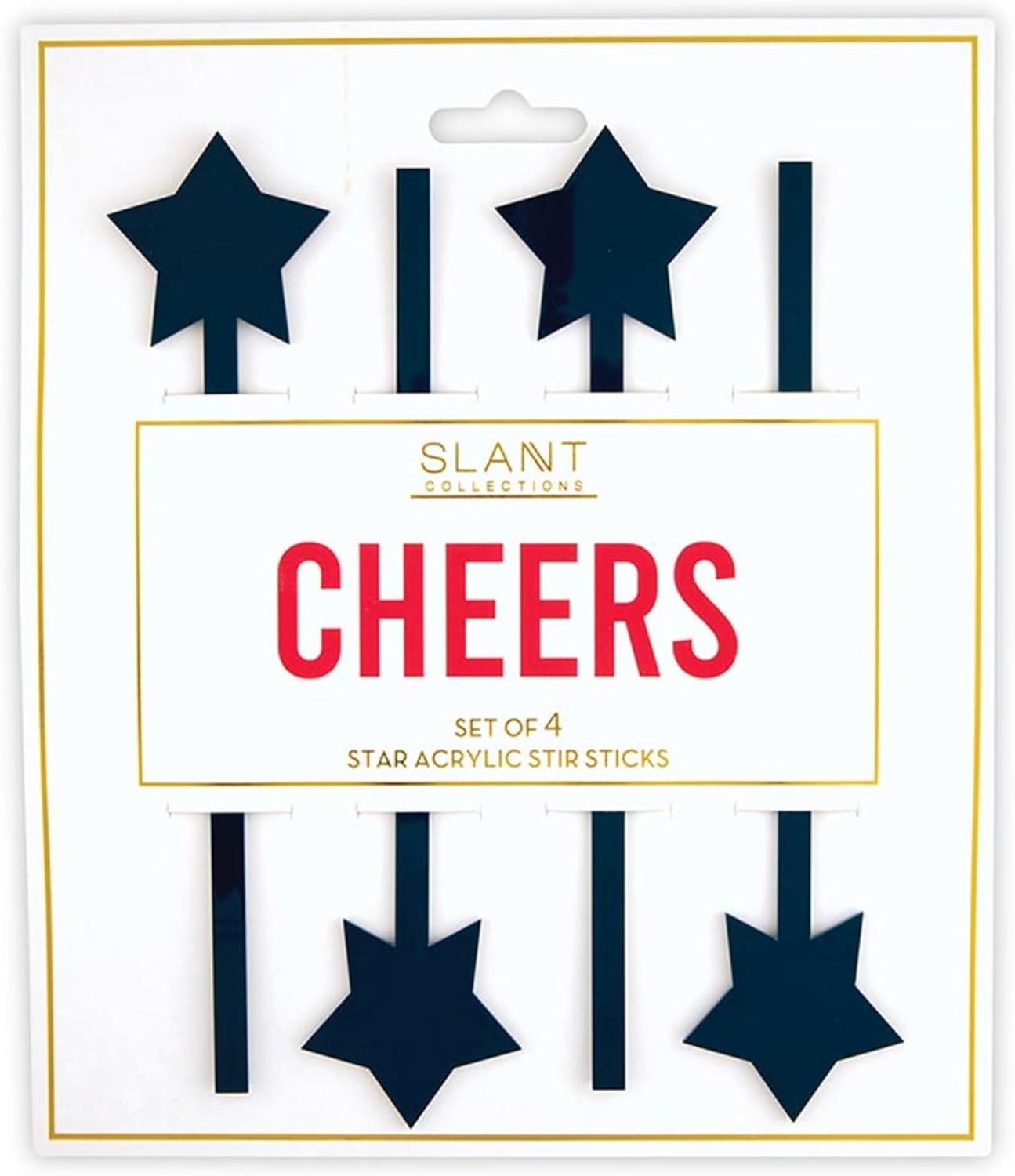 Slant Collections Cocktail Stirrers 4-Count Swizzle Sticks, 6" Long, Palm Trees