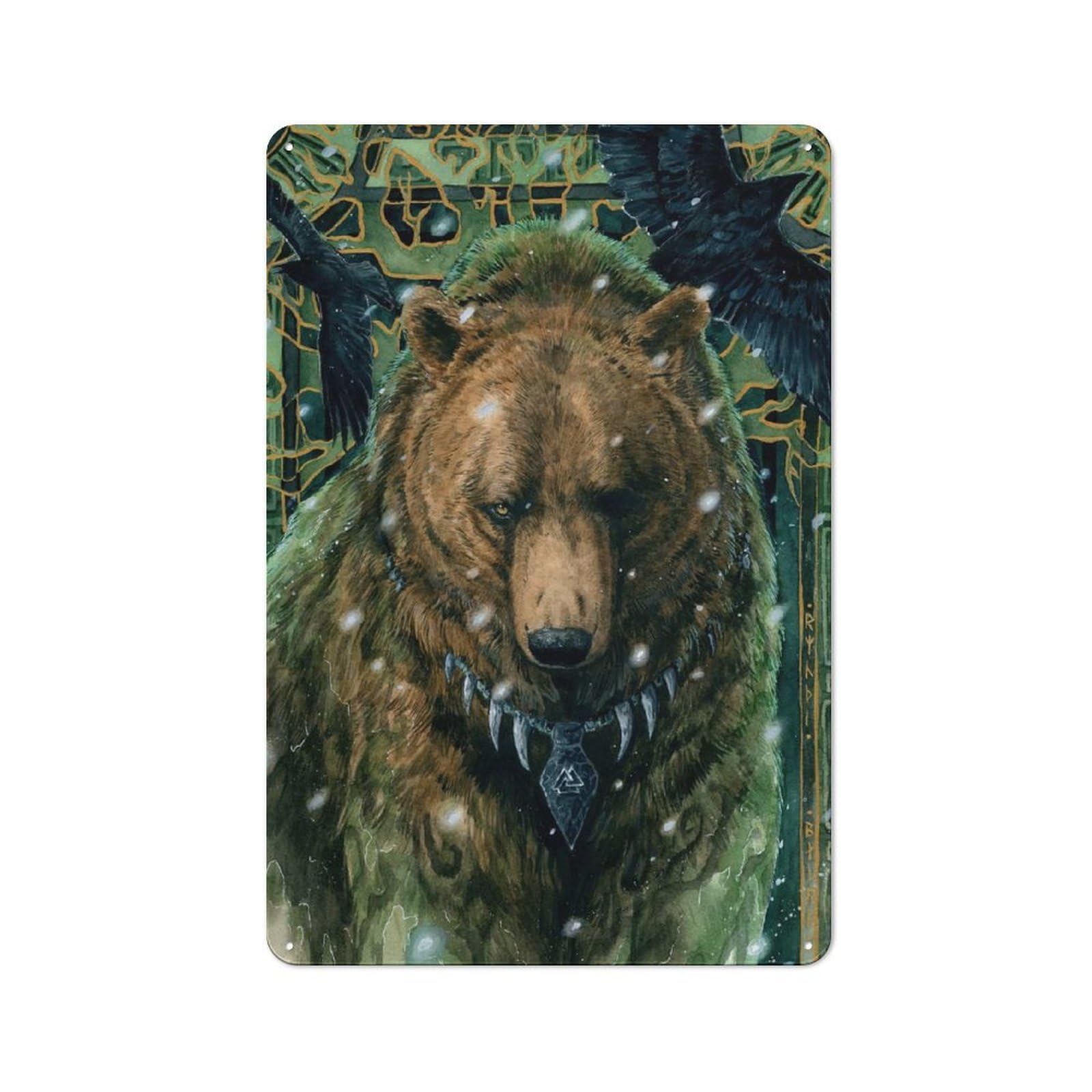 Odin Bear Retro Tin Sign 30x20cm for Living Room Or Hallway, for Cooler-season Styling in Living Room And Hallway