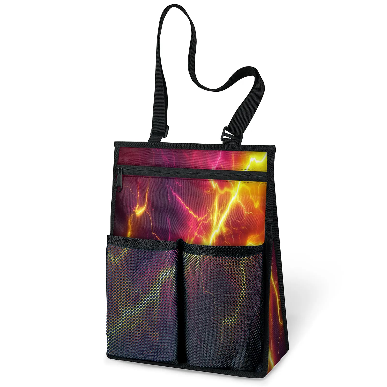 Ourtheme Cool Lightning Portable Shower Bag for Travel Gym Camp Beach Tote Shower Caddy Bags Hanging Toiletry Organizer